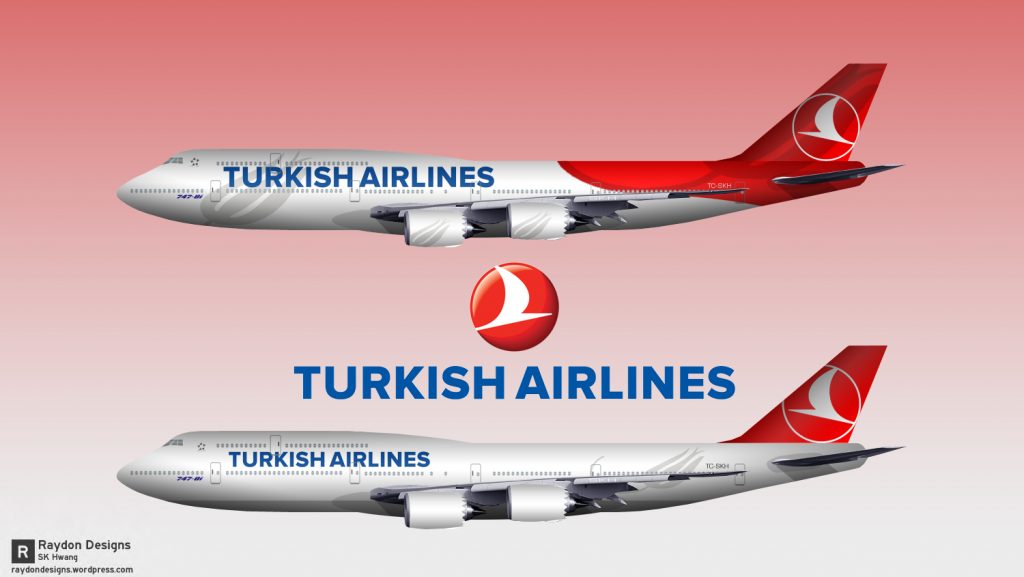 Дизайнерска концепция за ливреята върху потенциален 747-8 във флота на Turkish