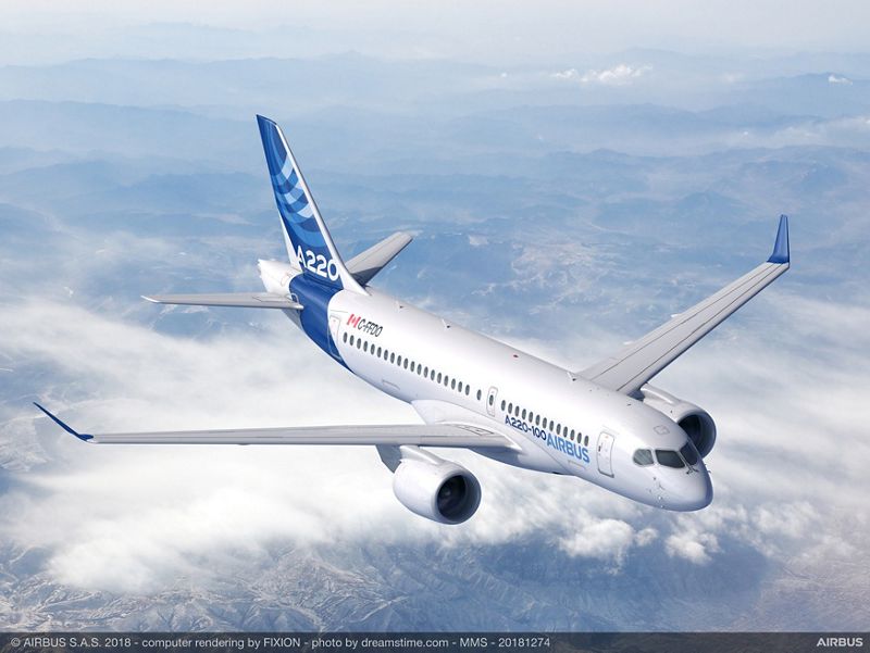A220-100 - новото име на Bombardier CS100