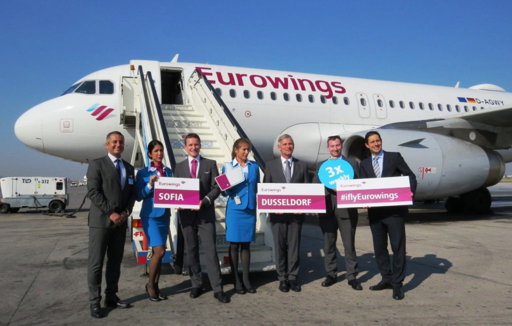 Eurowings, летище София. Снимка: Летище София