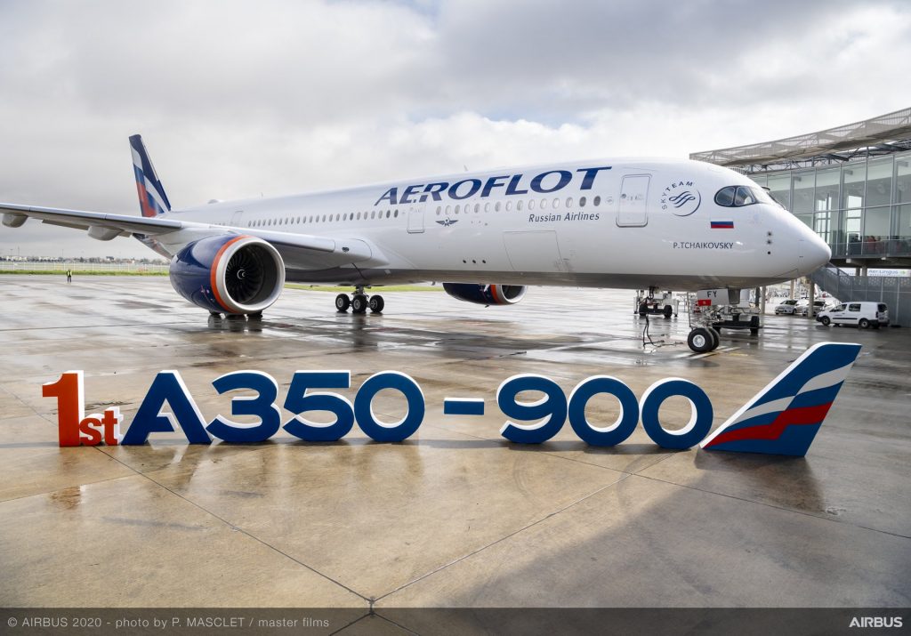 Aерофлот получи първият си А350-900 през септември 2020. Снимка: Airbus