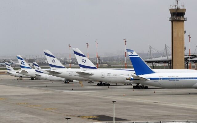 Целият флот от близо 60 самолета на El Al е приземен на летищата в страната, основното от които е Бен Гурион в Тел Авив